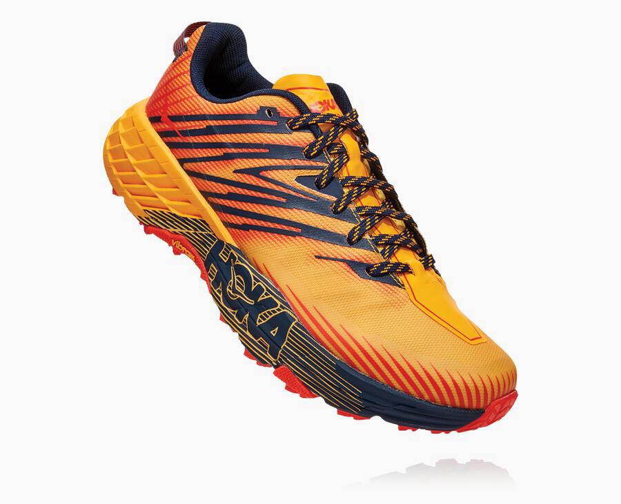 Hoka One One Speedgoat 4 - Men Trail Shoes - Orange,Australia NXK-436957